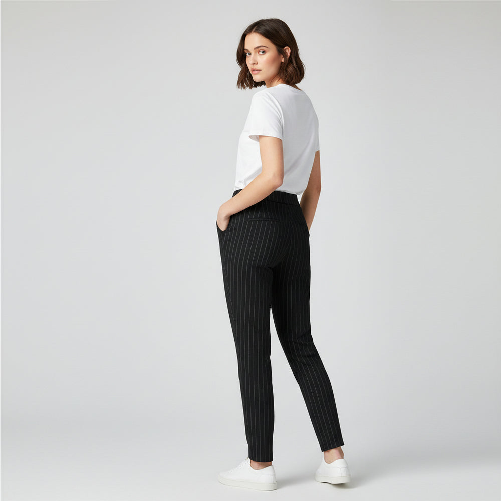 Spring Leisure High-Waisted Straight-Leg Pants-Vyana Collective