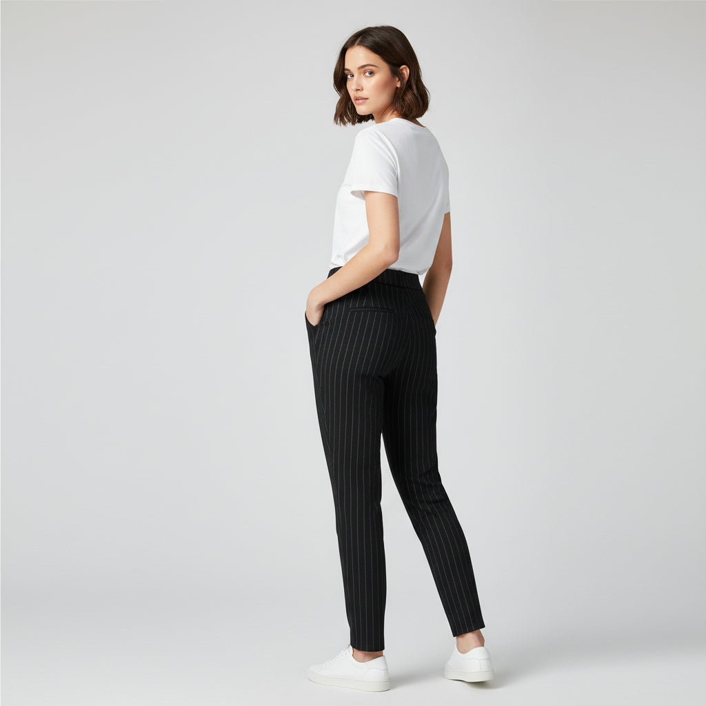 Spring Leisure High-Waisted Straight-Leg Pants-Vyana Collective