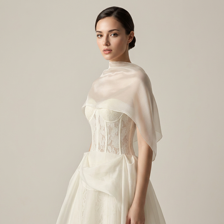 Strapless Corset Floral Lace Midi Dress with Ruffled Overlay-Vyana Collective