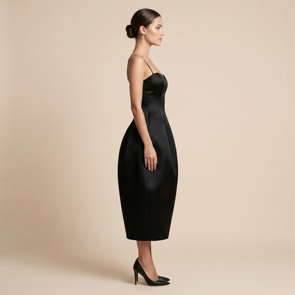 Strapless Sweetheart Structured Midi Gown-Vyana Collective