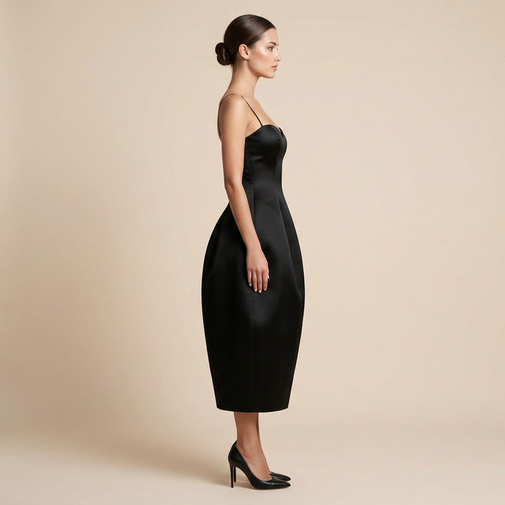 Strapless Sweetheart Structured Midi Gown-Vyana Collective