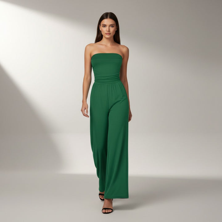 Stretch Tank Jumpsuit with Double Pockets and Waist-Cinching Fit-Vyana Collective
