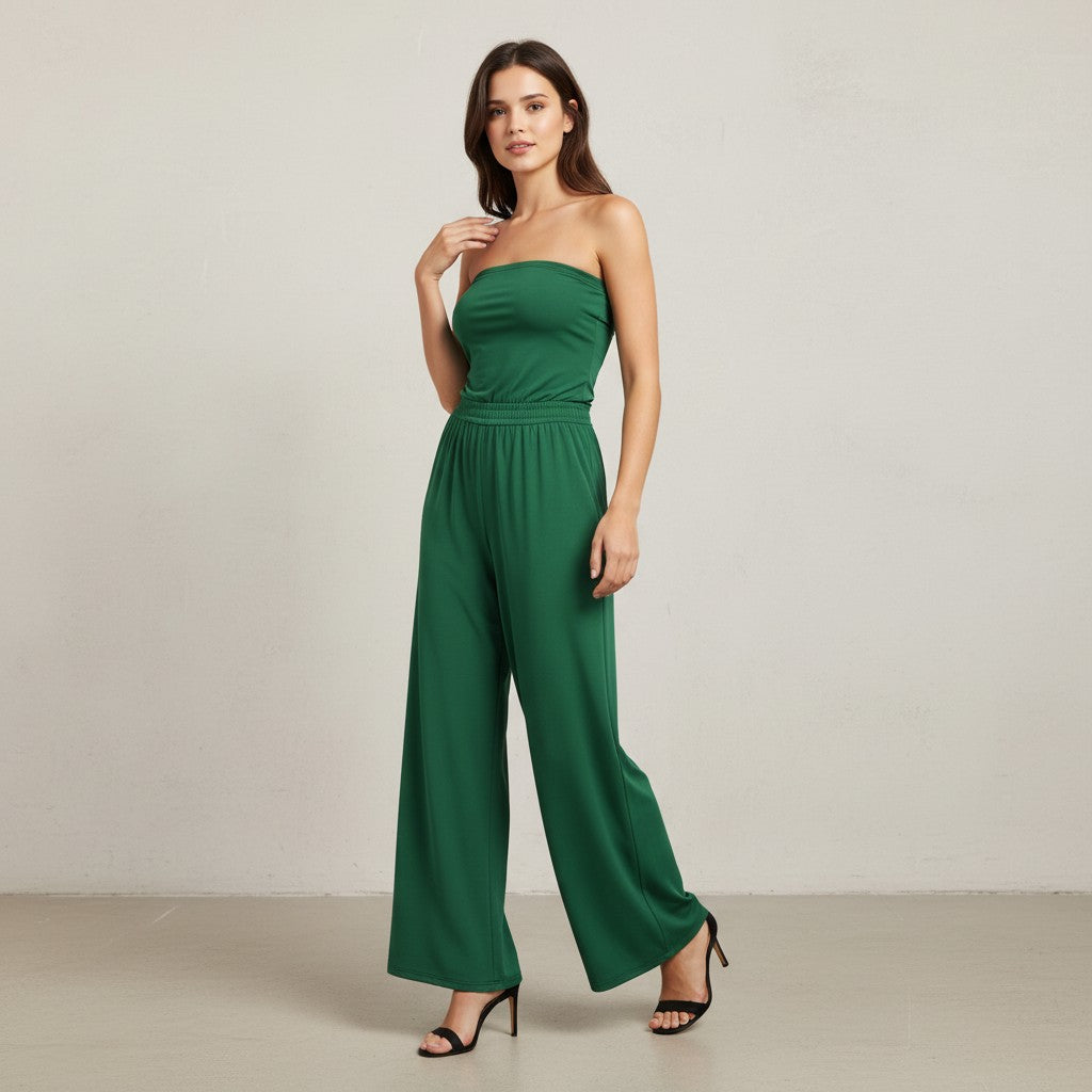 Stretch Tank Jumpsuit with Double Pockets and Waist-Cinching Fit-Vyana Collective