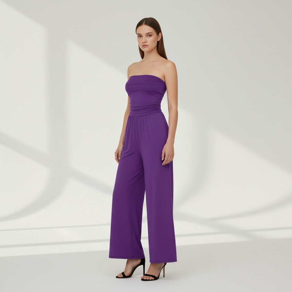 Stretch Tank Jumpsuit with Double Pockets and Waist-Cinching Fit-Vyana Collective