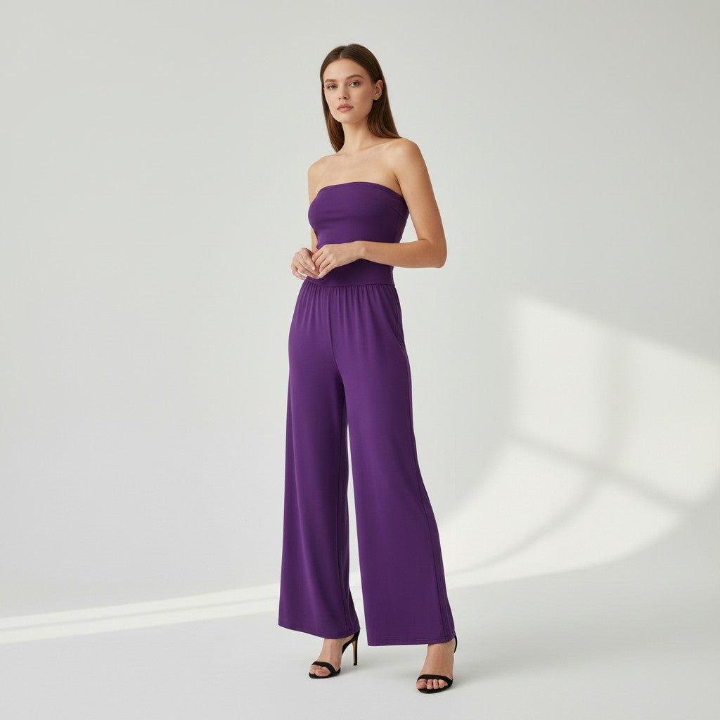 Stretch Tank Jumpsuit with Double Pockets and Waist-Cinching Fit-Vyana Collective