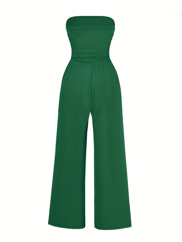 Stretch Tank Jumpsuit with Double Pockets and Waist-Cinching Fit-Vyana Collective
