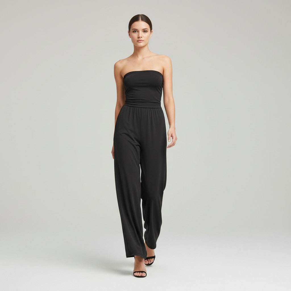 Stretch Tank Jumpsuit with Double Pockets and Waist-Cinching Fit-Vyana Collective