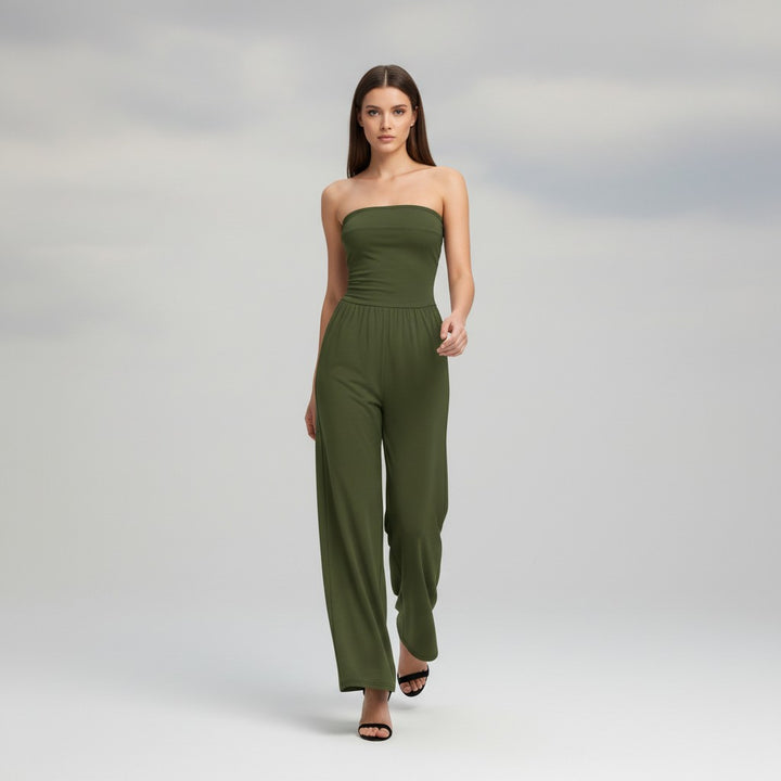 Stretch Tank Jumpsuit with Double Pockets and Waist-Cinching Fit-Vyana Collective