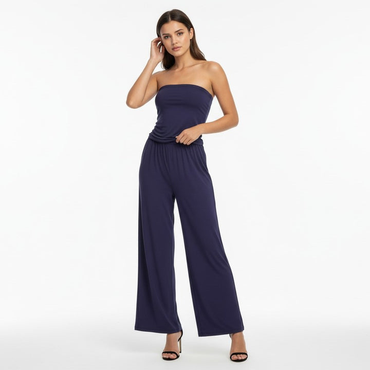 Stretch Tank Jumpsuit with Double Pockets and Waist-Cinching Fit-Vyana Collective