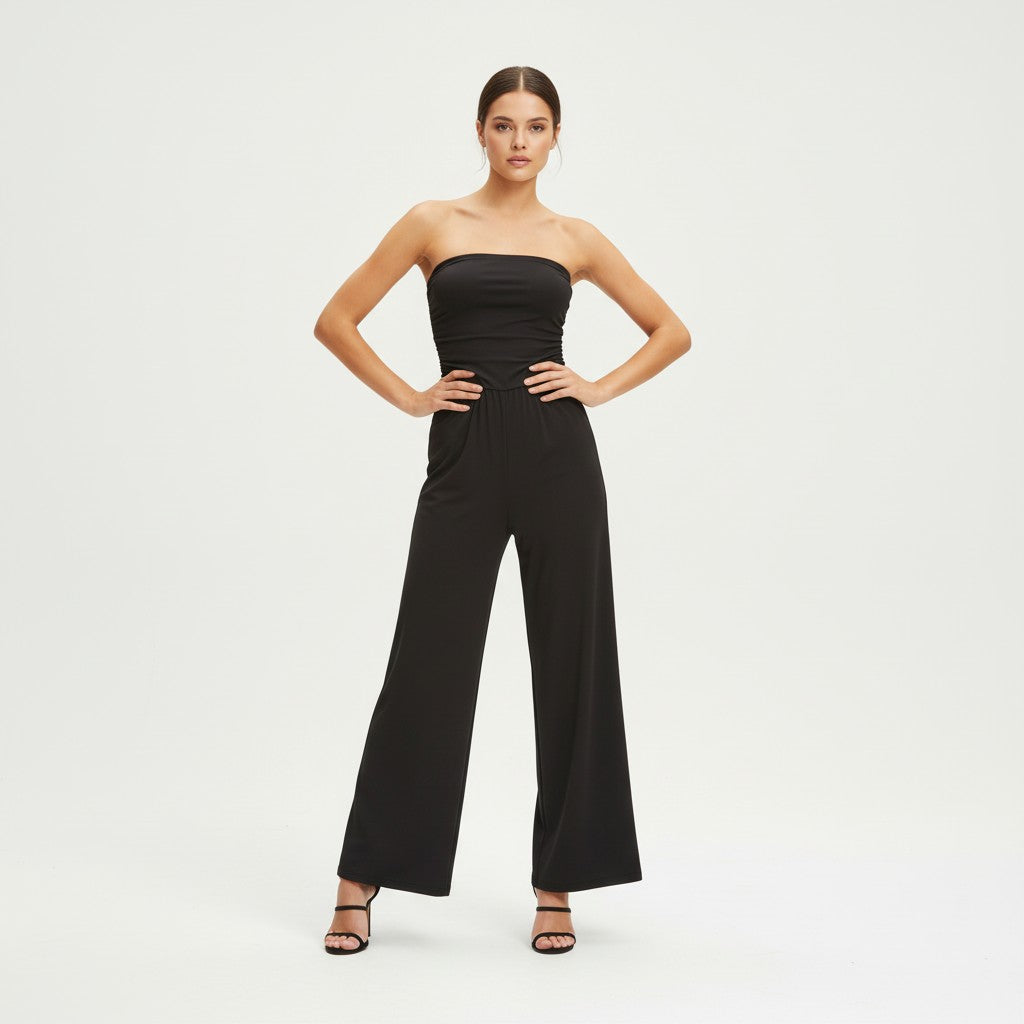 Stretch Tank Jumpsuit with Double Pockets and Waist-Cinching Fit-Vyana Collective