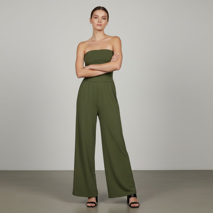 Stretch Tank Jumpsuit with Double Pockets and Waist-Cinching Fit-Vyana Collective