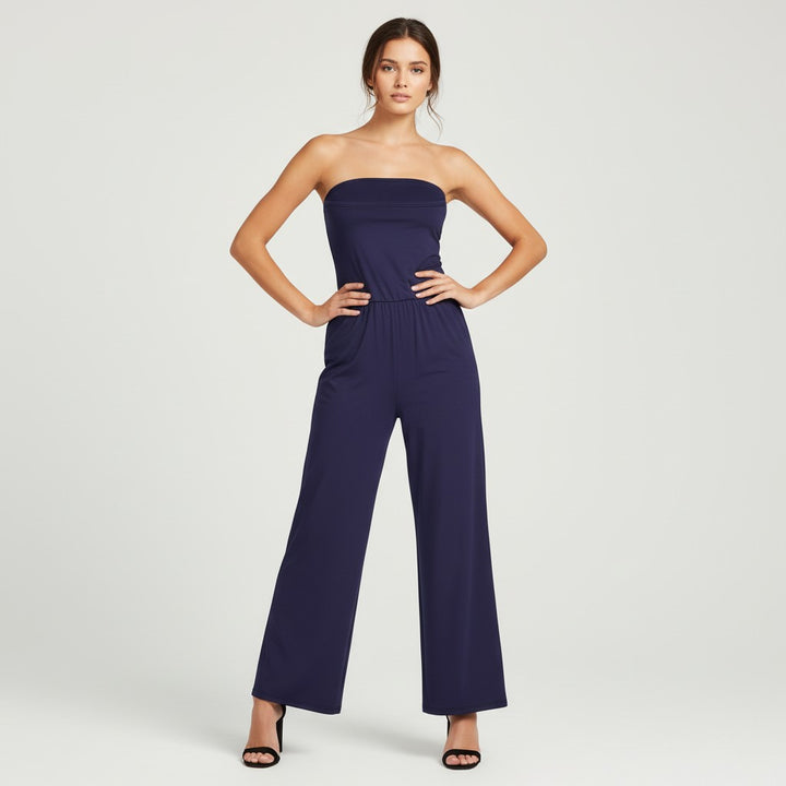 Stretch Tank Jumpsuit with Double Pockets and Waist-Cinching Fit-Vyana Collective