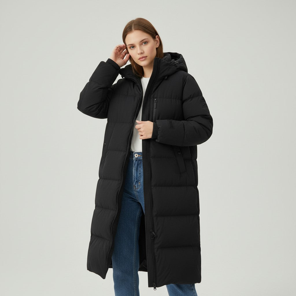Super Comfortable Long Down Jacket for Winter-Vyana Collective