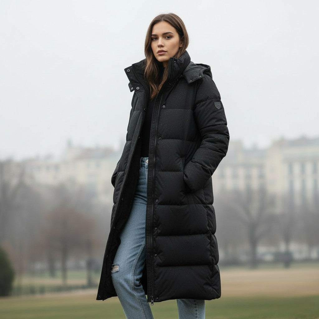 Super Comfortable Long Down Jacket for Winter-Vyana Collective
