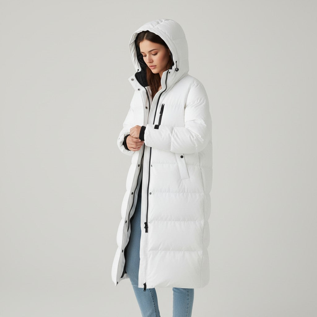 Super Comfortable Long Down Jacket for Winter-Vyana Collective
