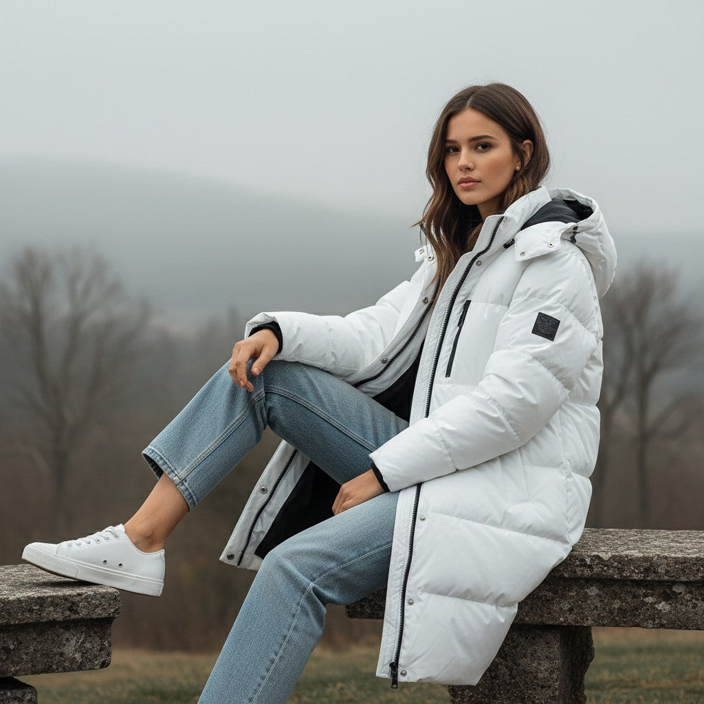 Super Comfortable Long Down Jacket for Winter-Vyana Collective