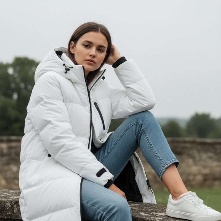 Super Comfortable Long Down Jacket for Winter-Vyana Collective