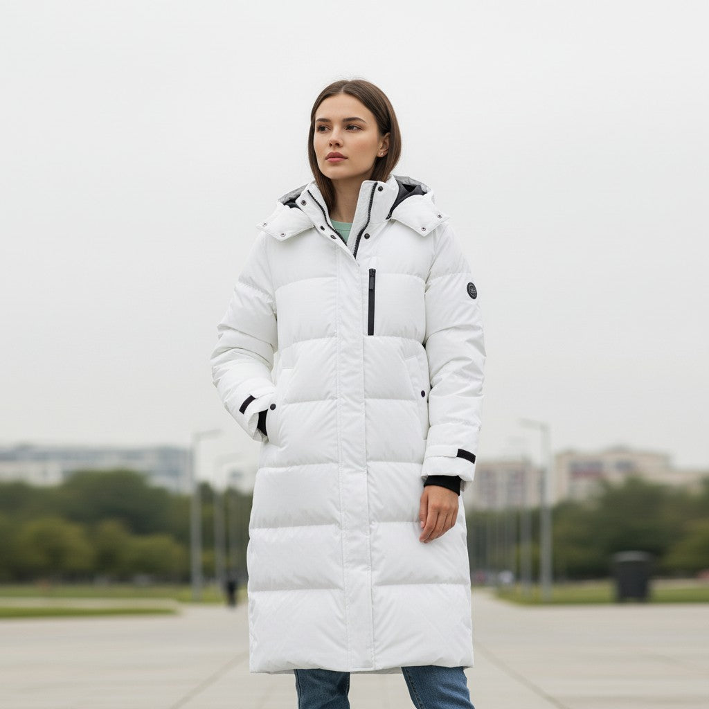 Super Comfortable Long Down Jacket for Winter-Vyana Collective