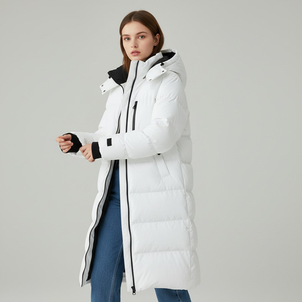 Super Comfortable Long Down Jacket for Winter-Vyana Collective