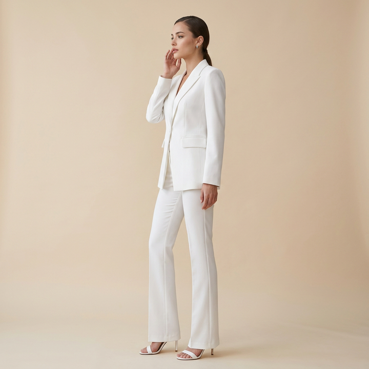 Tailored Blazer and Straight Leg Pants Suit Set for Meetings Ready and Executive Office Style Women-Vyana Collective