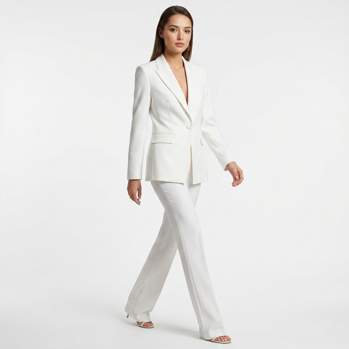 Tailored Blazer and Straight Leg Pants Suit Set for Meetings Ready and Executive Office Style Women-Vyana Collective
