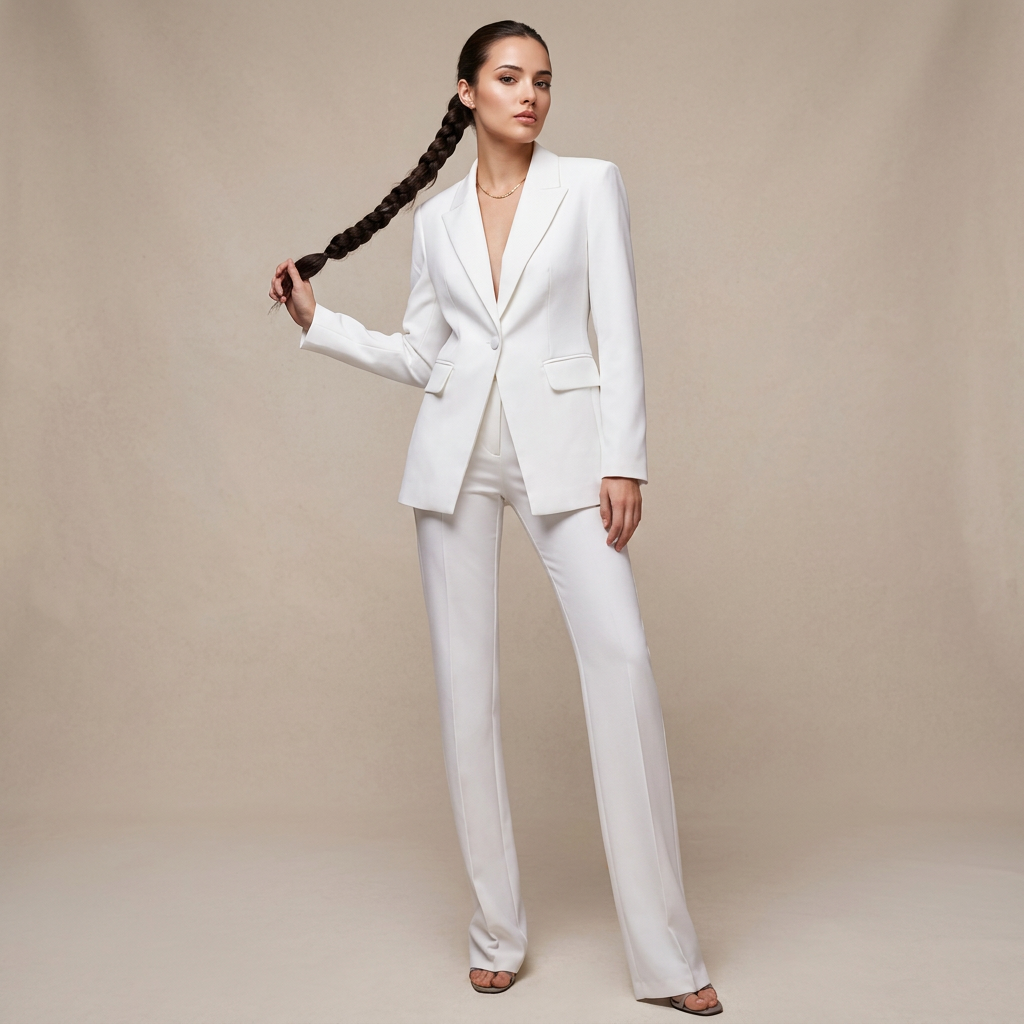 Tailored Blazer and Straight Leg Pants Suit Set for Meetings Ready and Executive Office Style Women-Vyana Collective