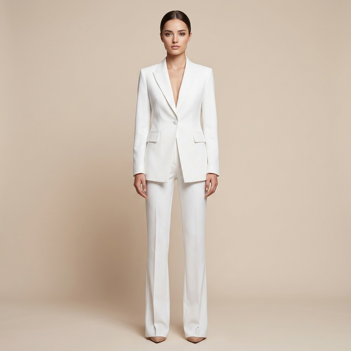 Tailored Blazer and Straight Leg Pants Suit Set for Meetings Ready and Executive Office Style Women-Vyana Collective