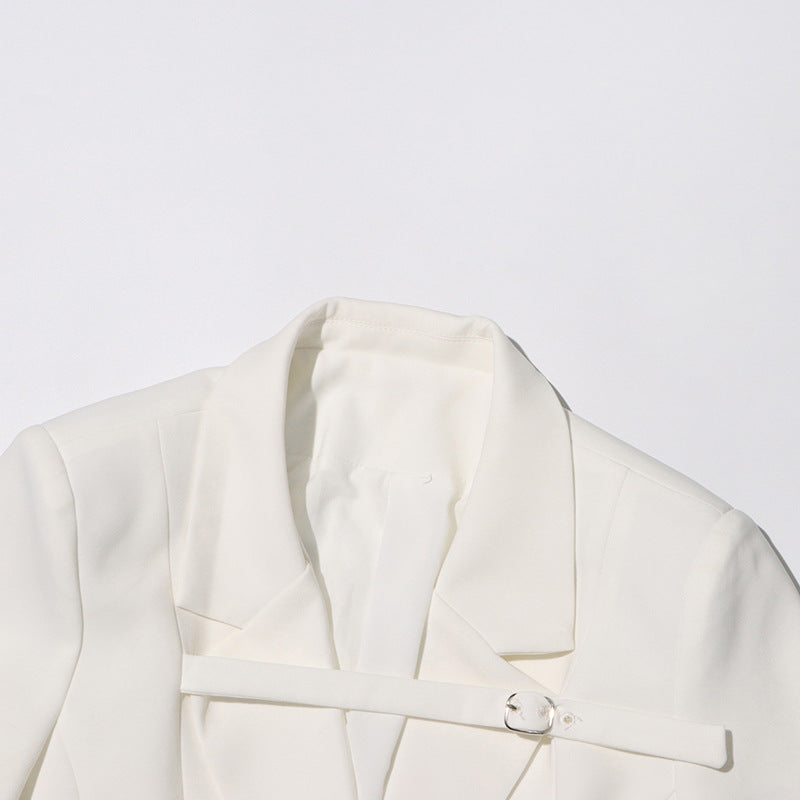 Tailored Cutout Detail Blazer Dress for Cocktail Parties and Modern Elegance Women-Vyana Collective