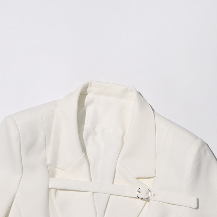 Tailored Cutout Detail Blazer Dress for Cocktail Parties and Modern Elegance Women-Vyana Collective