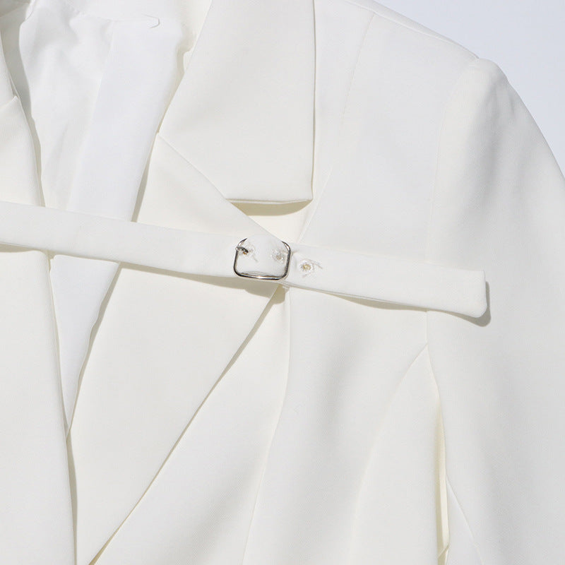 Tailored Cutout Detail Blazer Dress for Cocktail Parties and Modern Elegance Women-Vyana Collective