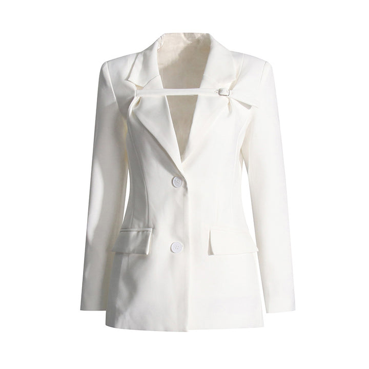 Tailored Cutout Detail Blazer Dress for Cocktail Parties and Modern Elegance Women-Vyana Collective