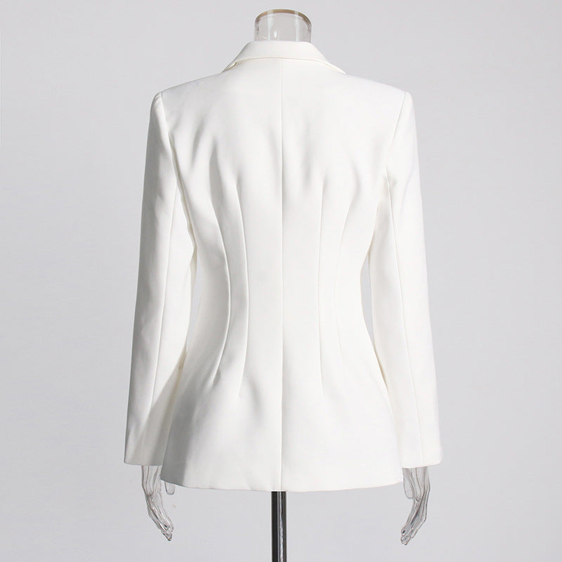 Tailored Cutout Detail Blazer Dress for Cocktail Parties and Modern Elegance Women-Vyana Collective