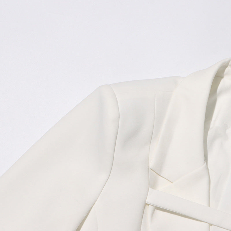 Tailored Cutout Detail Blazer Dress for Cocktail Parties and Modern Elegance Women-Vyana Collective