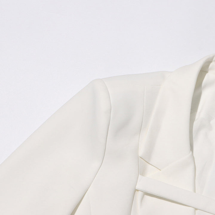 Tailored Cutout Detail Blazer Dress for Cocktail Parties and Modern Elegance Women-Vyana Collective