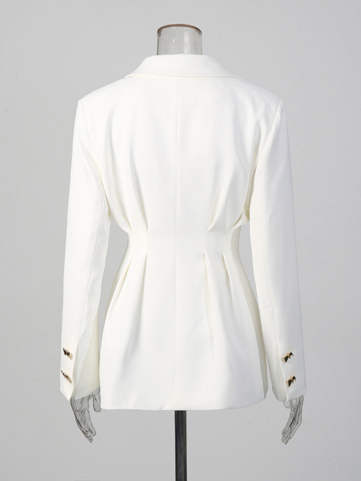 Tailored Fitted Blazer and Straight Leg Trousers Set for Meetings Ready Women-Vyana Collective