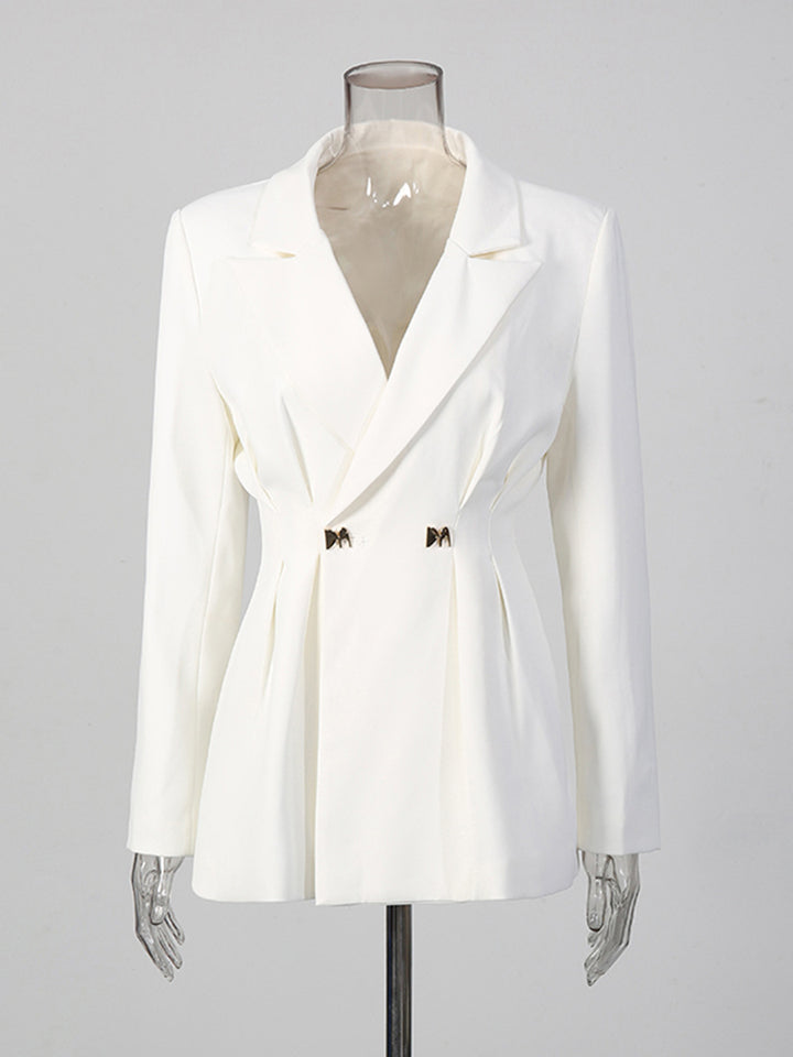 Tailored Fitted Blazer and Straight Leg Trousers Set for Meetings Ready Women-Vyana Collective