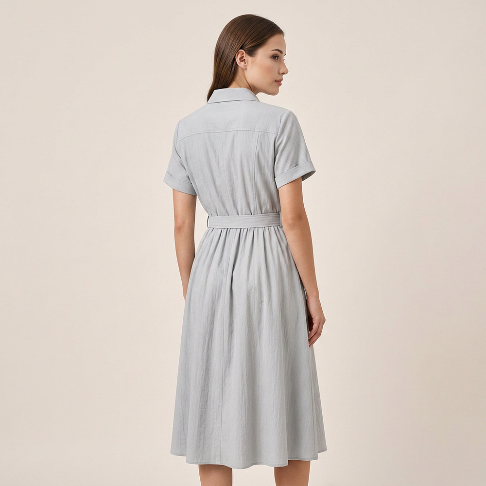 Timeless Belted Shirt Maxi Dress – Effortless Elegance for Every Day-Vyana Collective