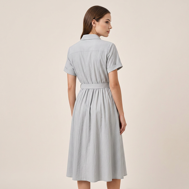 Timeless Belted Shirt Maxi Dress – Effortless Elegance for Every Day-Vyana Collective