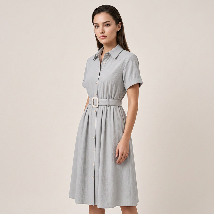 Timeless Belted Shirt Maxi Dress – Effortless Elegance for Every Day-Vyana Collective
