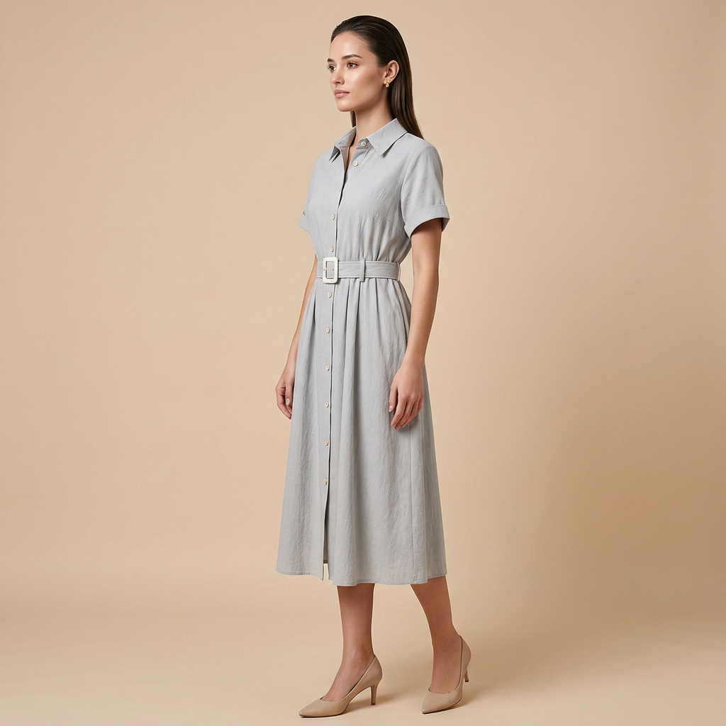Timeless Belted Shirt Maxi Dress – Effortless Elegance for Every Day-Vyana Collective