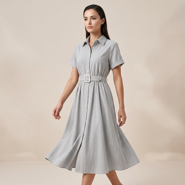 Timeless Belted Shirt Maxi Dress – Effortless Elegance for Every Day-Vyana Collective