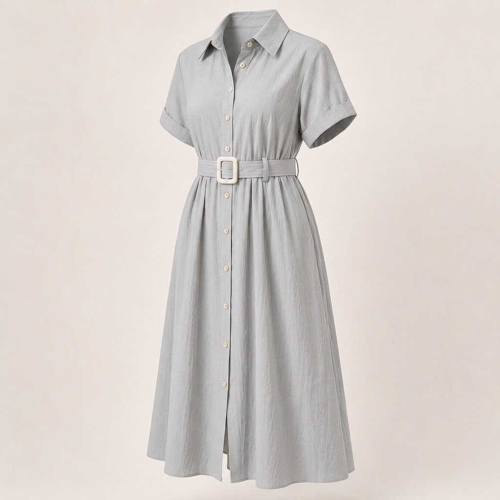 Timeless Belted Shirt Maxi Dress – Effortless Elegance for Every Day-Vyana Collective