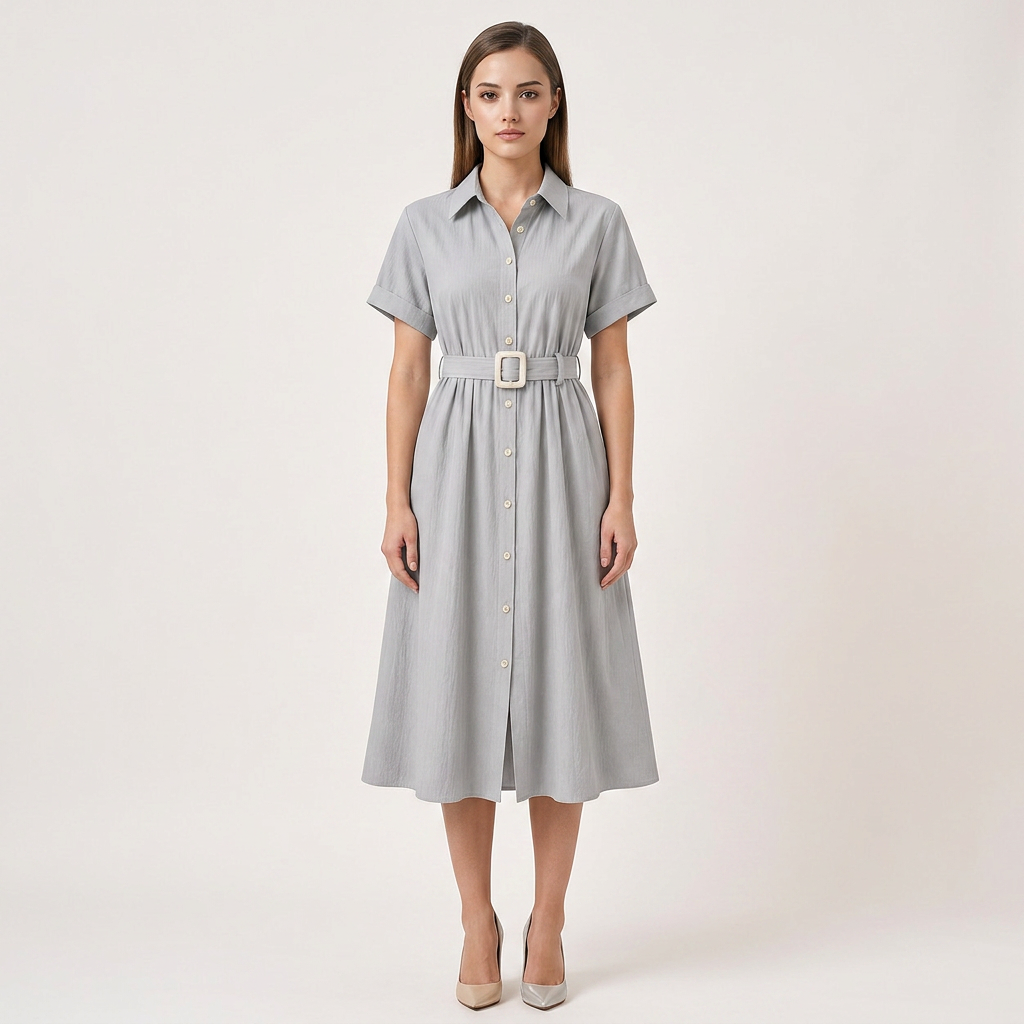 Timeless Belted Shirt Maxi Dress – Effortless Elegance for Every Day-Vyana Collective