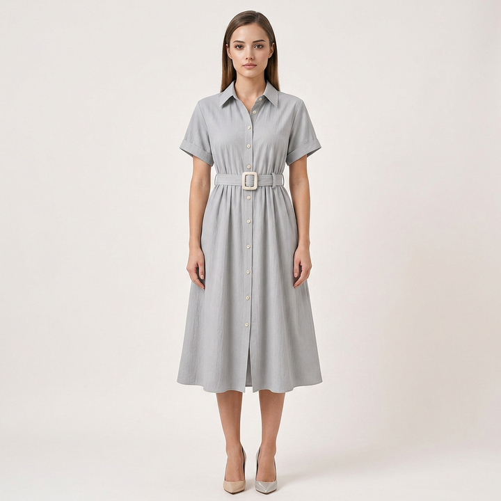 Timeless Belted Shirt Maxi Dress – Effortless Elegance for Every Day-Vyana Collective