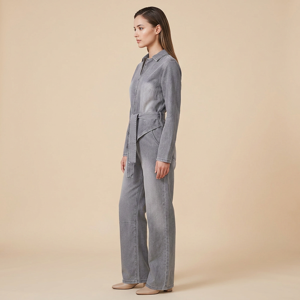 Urban Edge Denim Jacket & High-Waist Jeans Set-Vyana Collective