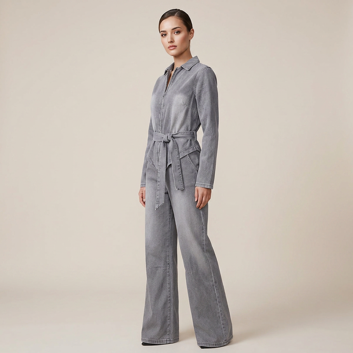 Urban Edge Denim Jacket & High-Waist Jeans Set-Vyana Collective