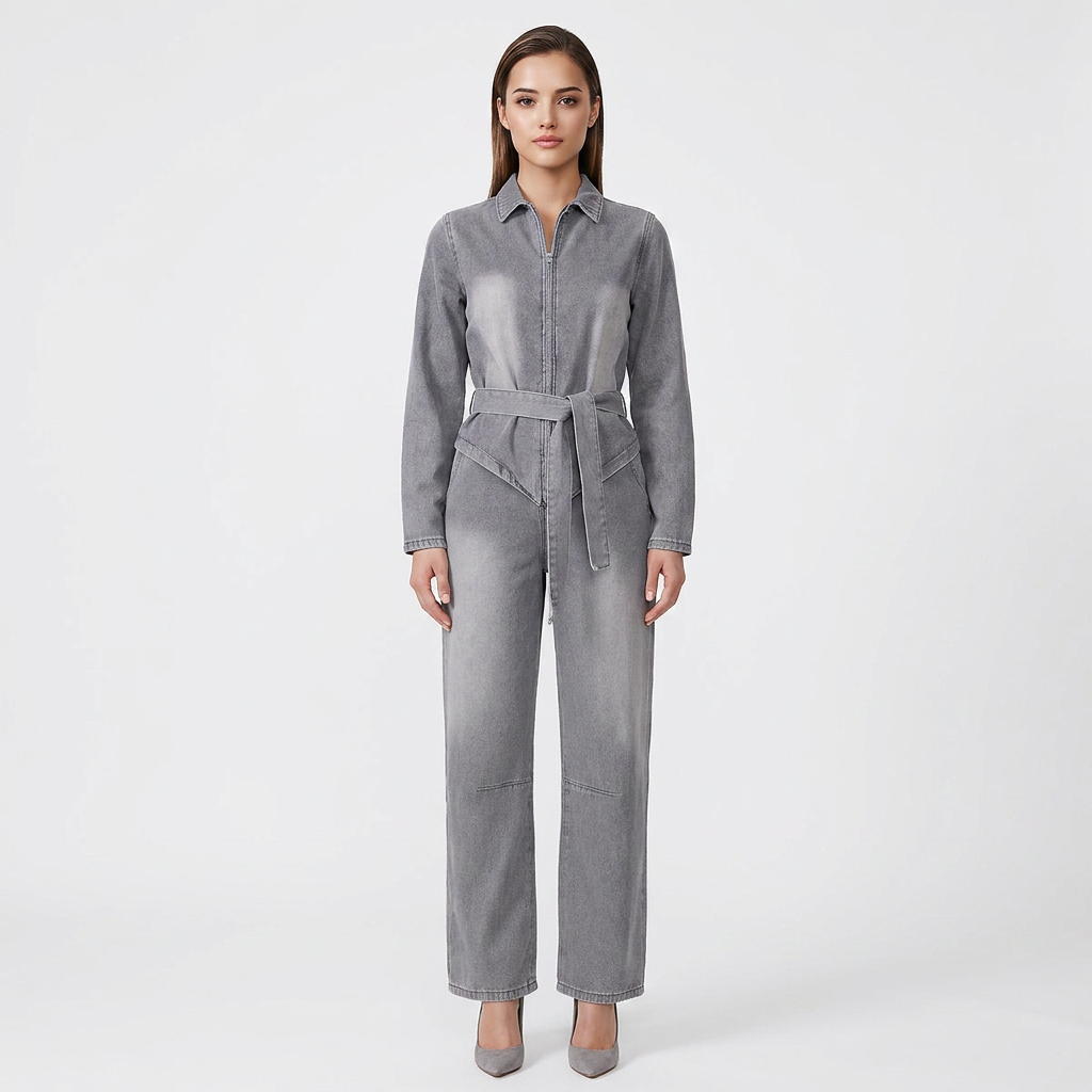 Urban Edge Denim Jacket & High-Waist Jeans Set-Vyana Collective