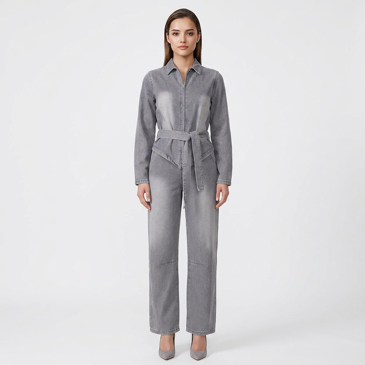 Urban Edge Denim Jacket & High-Waist Jeans Set-Vyana Collective