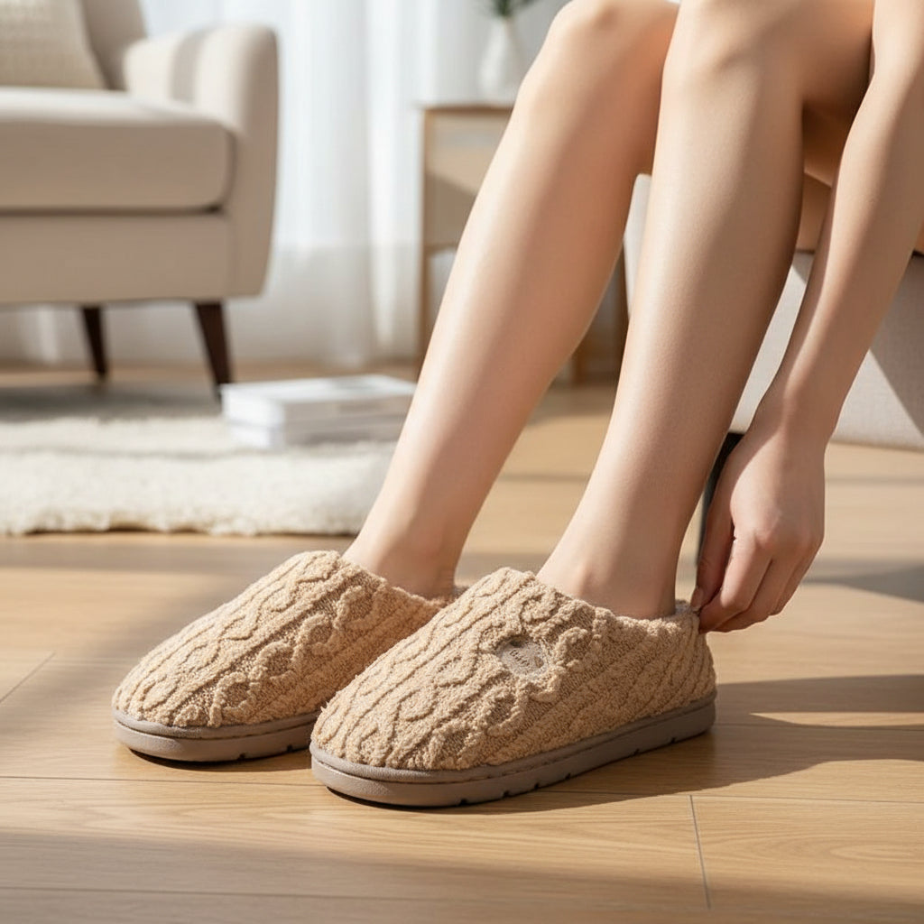 Warm & Cozy Teddy Bear Slippers for Women-Vyana Collective