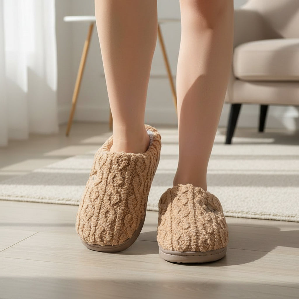 Warm & Cozy Teddy Bear Slippers for Women-Vyana Collective
